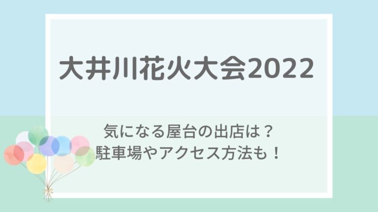 大井川花火大会2022の屋台や見える場所・穴場は？駐車場・混雑状況も